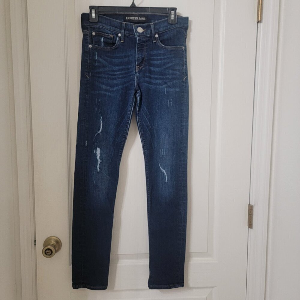 Express Distressed Skinny Jeans Size 4R